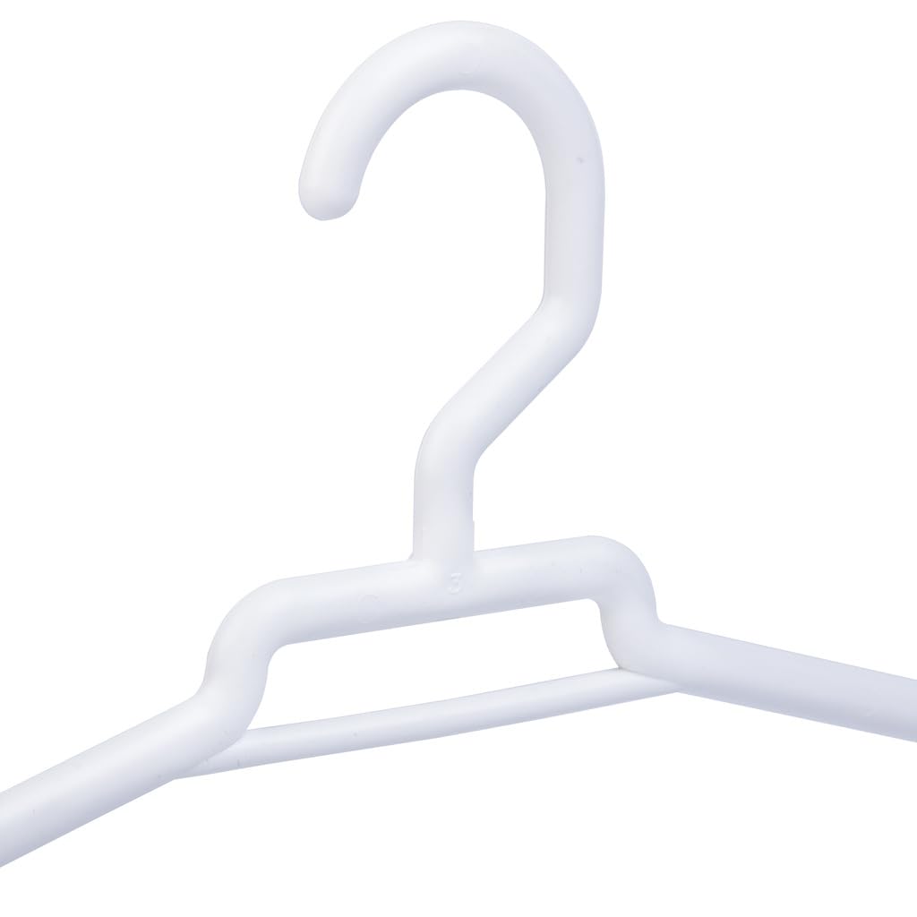 Super Perchas de Plástico Resistentes para Adulto | Color Blanco | Pack 72 Unidades | Tamaño 42x21 cm | Perchas Ligeras y Reforzadas para Abrigos, Trajes y Chaquetas - Fabricado en España