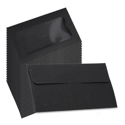 Enveloppes noires pour cartes-cadeaux lot de 120 mini pochettes élégantes pour entreprises
