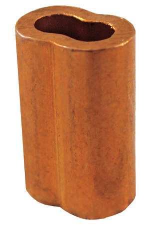 Wire Rope Oval Sleeve, 3/64 In, 122 Copper