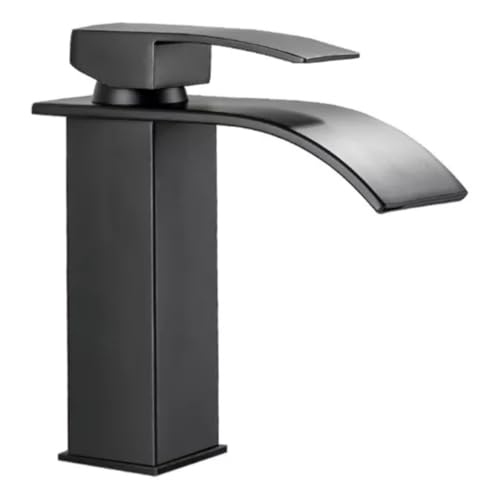 Torneira Cascata Preta Monocomando Para Banheiro Alto Padrão Bica Baixa Great Home