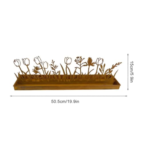 Caja para plantas de metal rectangular para decorar terrazas y salones 6
