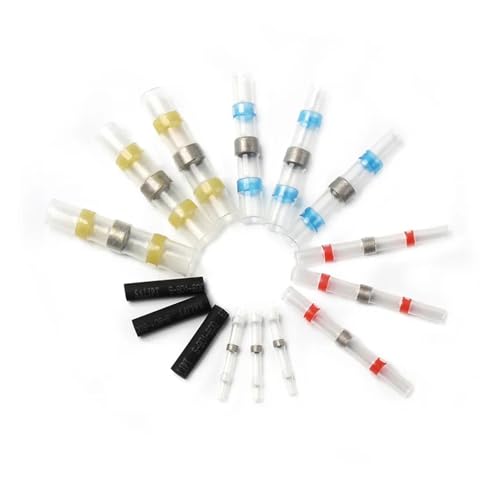 30/100pcs Waterproof Solder Seal Wire Connectors Heat Shrink Tube Fast Butt Connectors Insulated Electrical Wire Terminals(4p)