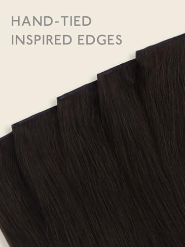 Image of WENNALIFE Invisible Edge Seamless Clip in Hair Extensions Real Human Hair