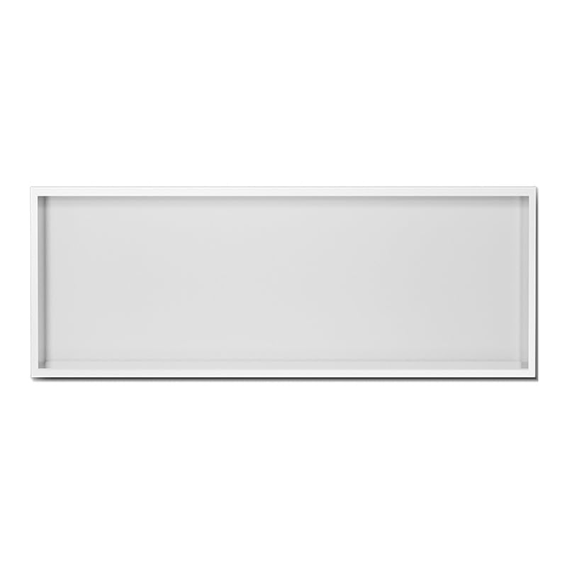 Panel prysznicowy LED ze stali nierdzewnej wpuszczany organizer łazienkowy wodoodporny montowany na ścianie przechowywanie do domu i hotelu bez płytek biały 120 x 28 x 12,5 cm