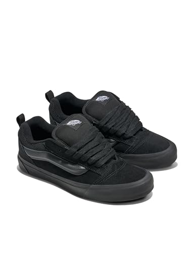 Vans Unisex Knu Skool Shoe | '90s Retro Puffy Low-Top Fashion Sneakers for Men & Women, Black/Black, 10.5/12