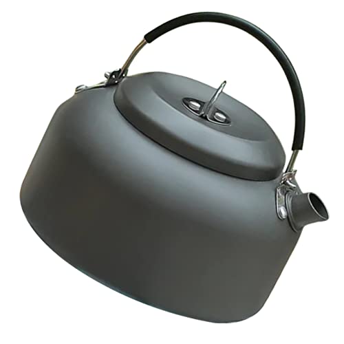 GAROZATION Aluminum Alloy Camping Kettle Portable Water Pot for Outdoor Use Wear Resistant Teapot Lightweight Cookware for Hiking and Travel Durable Camping Accessory