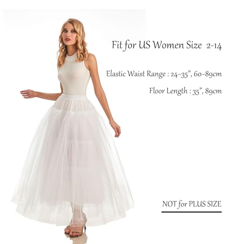 Hoopless Petticoat Crinoline Slip Underskirt for Bridal Wedding Dress WPT1093