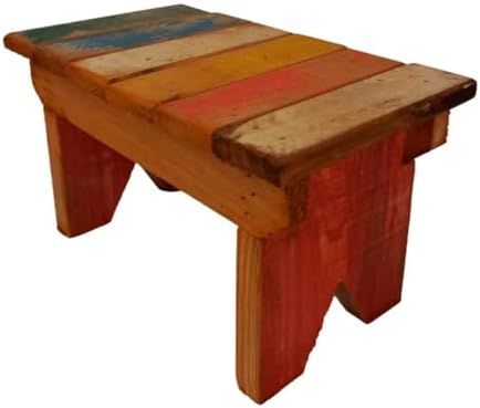 Banquinho Colorido Rústico Madeira De Demolição Decoração Sala, V...