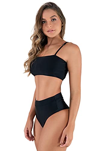 Biquini MVB Modas Top Faixa Hot Pants Cintura Alta