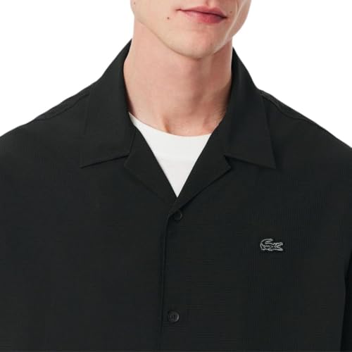 Lacoste Men's Relaxed Fit Embossed Croc Woven Shirt2