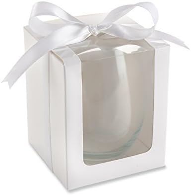Kate Aspen 15 Ounce Stemless Wine Glass Display Box, Party Favor, Set of 12 Gift, White
