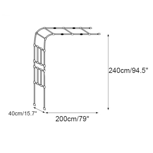Arche de jardin en métal robuste décorative noire de 240cm