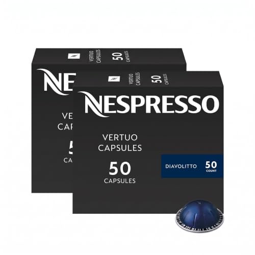 Nespresso VertuoLine Espresso,Diavolitto,50 Count (Pack of 2)