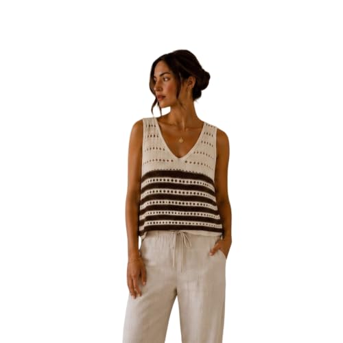 Top en crochet pour la plage et l'été le débardeur sans manches FASHIONISM style bohème de vacances