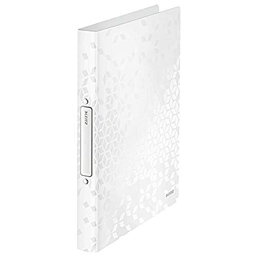 Leitz Classeur 2 Anneaux, Capacité 190 Feuilles, WOW, Dos 25 mm, 42570001 - A4, Blanc