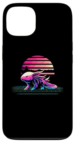 Retro Axolotl sobre fondo vintage - Lindo Axolotl Lover Carcasa para iPhone 13
