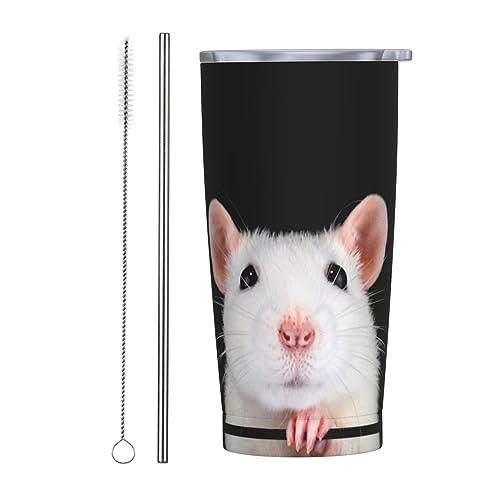 タンブラー 水筒 マグカップ 真空断熱 ネズミ柄 トラベルタンブラー 保温保冷 ステンレス マグカップ 蓋付き ストロー マグボトル ウォーターボトル 持ち運びやすい 直飲用 贈り物 ギフト