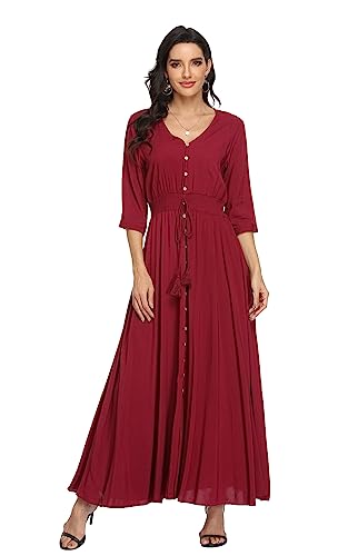 Image of Casual Summer Dresses for Women 2026 Maxi Dress Flowy Bohemian Beach Party