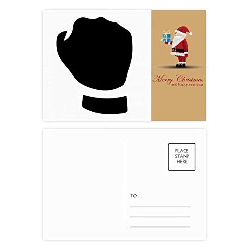 Cartes postales motif Père Noël silhouette poing lot de 20 pour vœux de fin d'année
