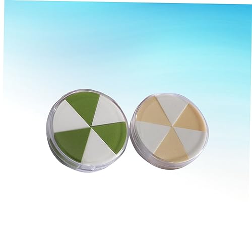 OSOLADY 2Pcs Triangular Makeup Powder Puff Versatile Wet Dry Cosmetic Sponge for Foundation Face Powder and Liquid Makeup Random Color for Women