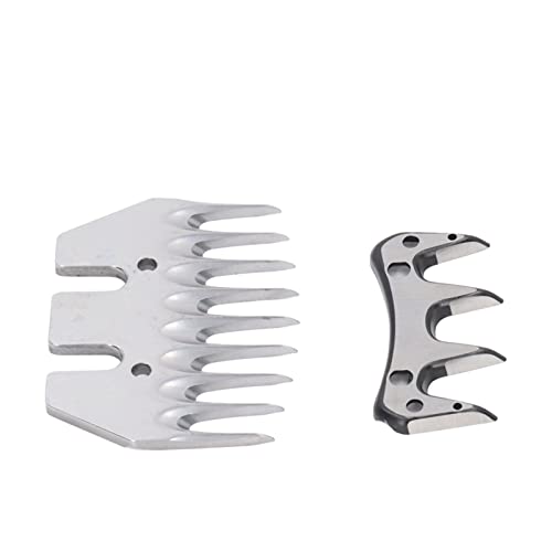 Lot 2 Lames Tondeuse Mouton Acier Carbone 9 Dents Droites Espacement 10mm Couteau Peigne pour Tondeuse à Laine Débutants Élevage