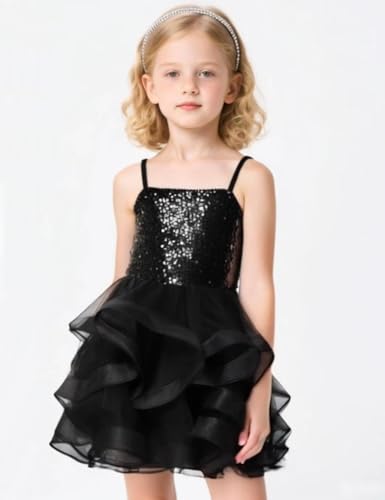 Tutu Dress for Girls Sparkly Sequin Tulle Princess Birthday Party Dress for Toddler Girls Prom Ball Gown4