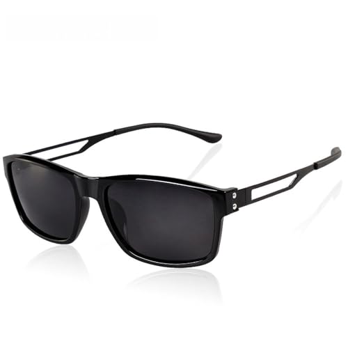 Lunettes de soleil rectangulaires homme protection UV400 noire