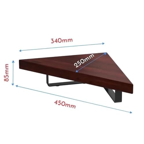 Image of flux Wooden Monitor Stand | Monitor Stand Riser | Laptop Stand | Pc Stand Wooden | Made for Corners ,Material: Particle Board & Metal 23 Inch Shelf size -(45 x 25 x 8.5 cm) (Triangular Rustic Red)