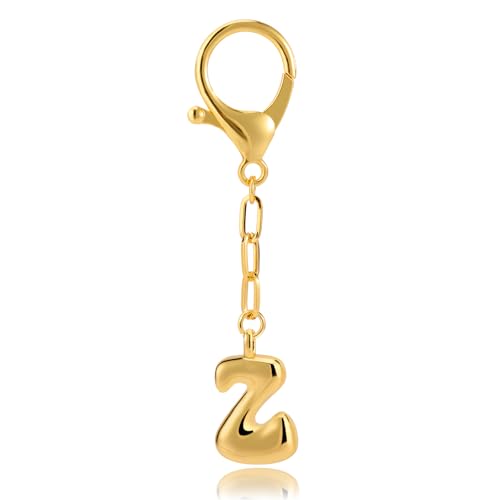 Initial Keychains for Women, Gold Fashion Charm Letter...
