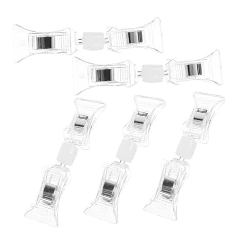 Angoily 5 piezas Pinzas Transparentes para Señalización Soporte Giratorio para Etiquetas Estantes Clips Multiusos para Exhibición Supermercados y Tiendas