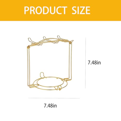 LXFNDZW Gold Metal Cup and Saucer Display Stand Tea and Coffee Cup Holder for Countertop, Coffee Station Organizer for Home or Bar Decor - Thumbnail 2