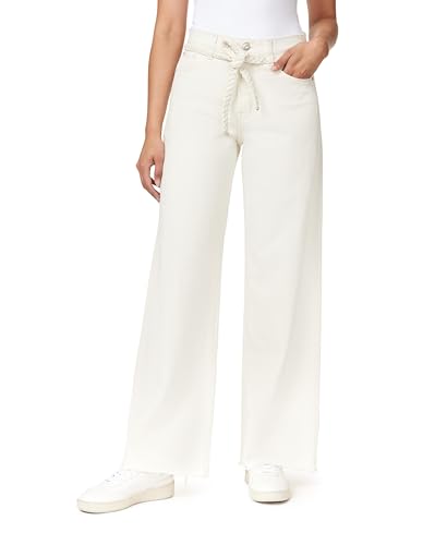 kensie Jeans for Women The Carla High-Rise Belted Wide Leg 32-inch Inseam, Natural, 8