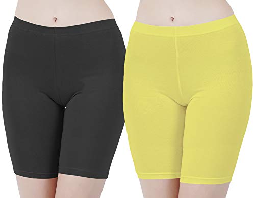 Image of Buy That Trendz Cotton Lycra Tight Fit Stretchable Cycling Shorts Womens | Shorties for Active wear /Exercise /Workout /Yoga /Gym /Cycle /Running Red Grey Combo Pack of 2