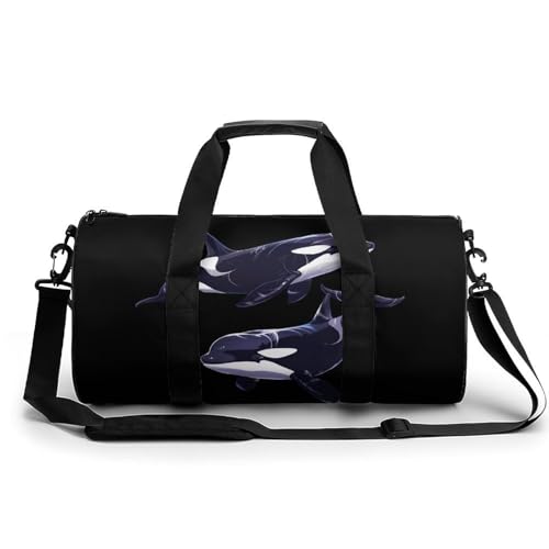 Orca Killer Whale Gym Bag for Women Men Travel Duffle Bag Carry on Weekender Tote Bag Lightweight