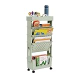 ♥【Multi-usages】: Ce chariot de rangement roulant est idéal pour diverses applications. Utilisez-la pour ranger livres, albums photo, objets artisanaux, magazines et bien plus encore. Son design polyvalent la rend idéale pour la maison, le bureau, la salle de conférence, la bibliothèque, la salle de classe, le café, etc.