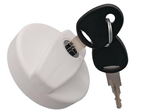 CR-MOESANCO® Tapón Depósito Agua con 2 Llaves para Caravana Autocaravana o Camper Blanco para Agua Potable y Diésel