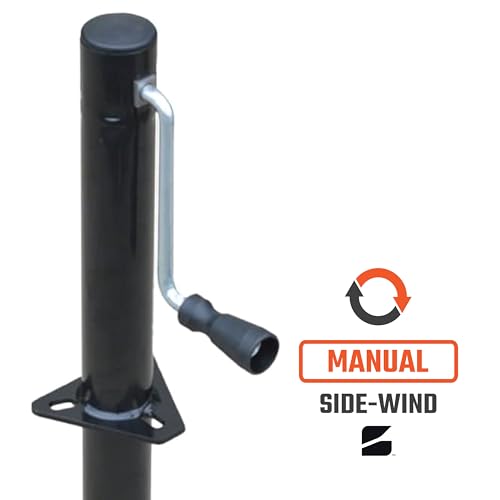 Image of Bastion Distribution Side-Wind Trailer Jack | 5000lb Capacity A-Frame | 14 4 /5 inch Travel | Powder Coated | BJ-5000SW-1