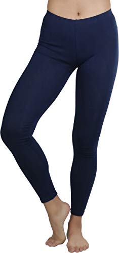 Image of ToBeInStyle Women's Skinny Fit Cotton Full Length Leggings Tights - Regular and Plus Sizes