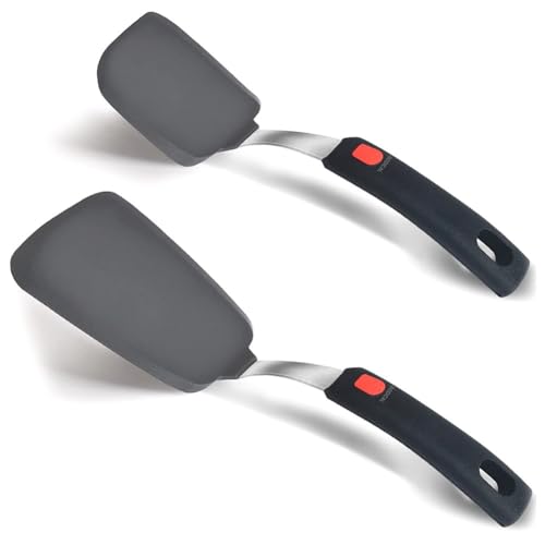 Qomcsrl Volteador de EspáTula de Silicona Flexible, Juego de EspáTula de Silicona Resistente Al de 600 °F para Utensilios de Cocina Antiadherentes, Utensilios de Cocina
