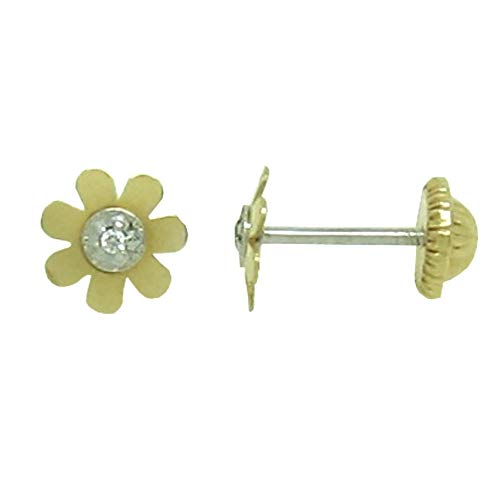 Boucles d'oreilles sécurité fille or 18 carats dormeuses à vis