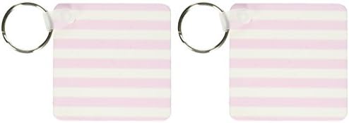 3dRose Bubblegum Pink and White Stripes Pattern - Cute and Girly - Key Chains, 2.25 x 4.5 inches, set of 2 (kc_56672_1) image 2