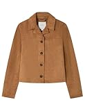 CHAQUETA DE ANTE Springfield Fake Suede Jacket with Front Buttons Sport, Brown, 42 para Mujer