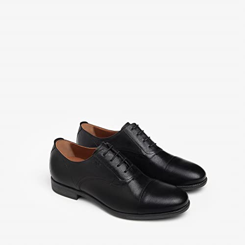 Zapato elegante negro de alta gama con cordones modelo E302782 3