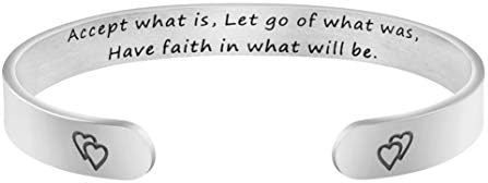 JoycuFF Christian Gift for Women Inspirational Jewelry for Girls Religious Bracelets for Confirmation Baptism for Teenage Girls Catholic Engraved Stainless Steel Cuff Bracelet for Her