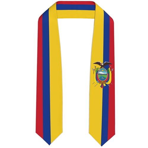 ZFYIPOK Ecuador Flag Graduation Sash Stole for Study Aboard International Students 72 Inch Length