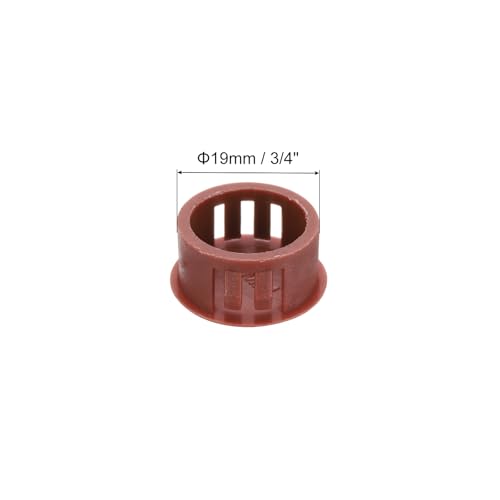 Image of MECCANIXITY 64PCS 19mm(3 /4 inch) Red Brown Plastic Hole Plugs, Flush Type Panel Hole Plugs Insert End Caps for Locking Hole Tubes Furniture Cabinet