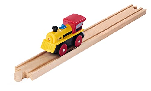 Eichhorn 100006601-1 E-Lok mit 4 Funktionen & 4-Radantrieb für hohe Zugkraft, 10,5cm lang, kompatibel mit vielen Schienenbahnen, inkl. Batterie 60 min. Laufzeit, zufällige Farbauswahl! ab 3 Jahren