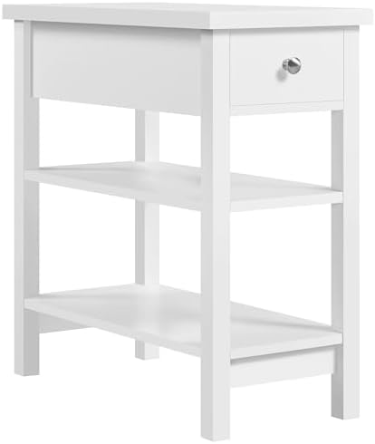 Kleiner Nachttisch Mit Schublade - 20 Cm Schmal, Beistelltisch Für Kleine Räume