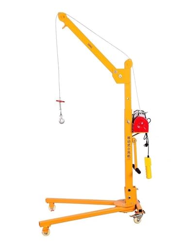 Hand-cranked Mobile Small Crane, Household Portable Small Crane Lifting Hoist MINGPING(Electric 500kg 220v)