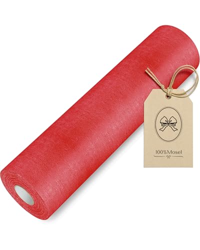 100%Mosel Vlies Tischläufer, in Rot (30 cm x 25 m), dekoratives Tischband – Ansicht 1
